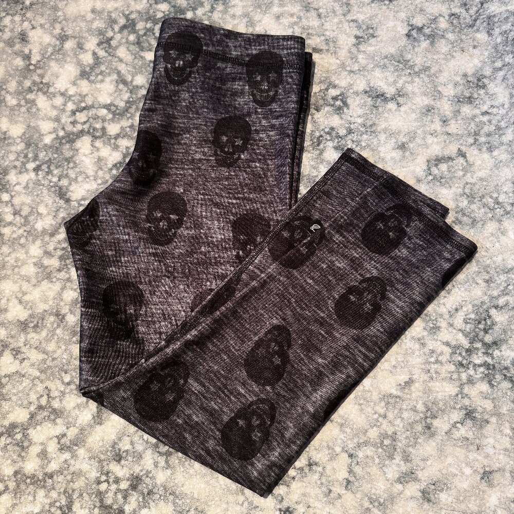 Terez Green Skull Print Performance Full Length Leggings Women’s Size S